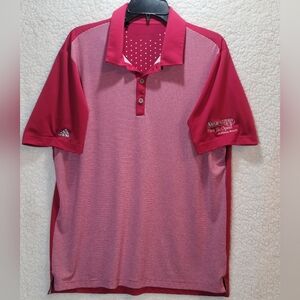 Men's ADIDAS RED GOLF  POLO SHIRT SIZE LARGE